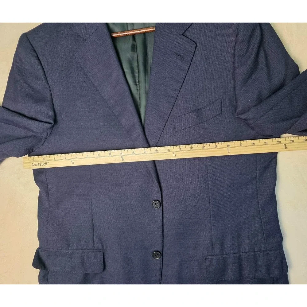 Ermenegildo Zegna Men's Suit Jacket Size 39 Blue Navy Blazer Wool Silk Italy